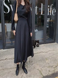 Plus Size New Spring Dress Girls Boho solid Female Vintage Dress Party oversize long Sleeve Women Dresses Robe