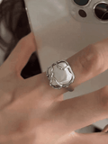 Irregular Geometric Cuff Ring-Outfit