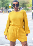 Adjustable Drawstring Long Sleeve Sweater