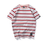 New Fashion Brand Men's T-Shirt Summer Striped Men T Shirts Street Style Men Casual Tee Shirt
