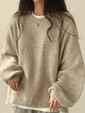 plain oversize sweater with slit