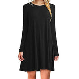 Casual Solid Womans Mini Dress Loose Simple Long Sleeve Autumn Leisure Short A-line Spring Short New 2020 Ladies