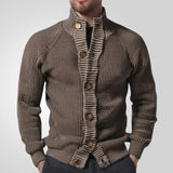 Men's Autumn And Winter Long-Sleeved Knit Shirt R-Neck Cardigan Sweater Jacket