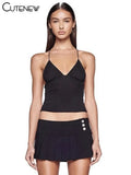 Sweet Suspender Sexy Patchwork Tank Top Women Camisole Sleeveless Slim Mesh Vest Casual Lady Streetwear 2023 New Summer-Outfit