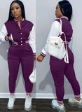 Contrast Color Cropped Top and Pants