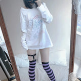 Ropa Mujer Woman Tshirts Long Sleeve Casual Tees Fashion Anime Print Y2k Tops Clothes for Teens Japanese Oversized T-shirt-Outfit