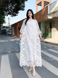 Lace Dress New French Retro Heavy Industry Hollow Hook Loose Thin Temperament Dress