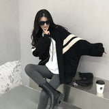 Ins Autumn Kawaii Teddy Bear Fur Oversize Hoodies Harajuku Women Bomber Jacket Faux Lambs Coat Fleece Plus Size