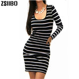 Summer autumn women Casual long Short Sleeve Striped Sexy O-Neck Femme Ladies mini dress drop