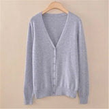 cardigan women spring plus size Solid color long sleeve short sweater coat female single-breasted casual tops jackets