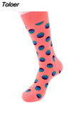 Colorful Cotton Men's Socks Funny Mushroom Strawberry Geometric Calcetines Happy Casual Skate Harajuku
