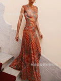 New Women's Bikini Set Salmon Print Split Beach