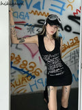 Woman Dress Y2k Clothes O-neck Sleeveless Letter Print Sexy Summer Robe Femme 2023 Vestidos De Mujer Tunic Mini Dresses-Outfit