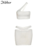 Basic Sexy Hollow Backless Crop Top Skirts 2 Two Piece Sets For Women's Clothing Summer Beach vacation Club Party