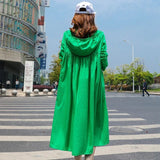 Summer Women's Sun Protection Clothing Long Thin Windbreaker Long Sleeve Plus Size Hooded Breathable Anti-UV Coats