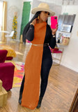 Turtleneck Side Slit Long Sweater Top 618-1-Outfit