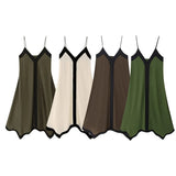 New Color Matching Fashion Suspender Dress 5607712-Outfit