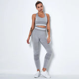 Seamless Women Set Bra Shorts Workout Sportswear Gym Clothing Fitness Long Sleeve Crop Top High Waist Leggings Sports