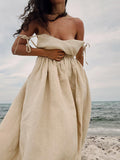 V-Necked Suspension Dresses 2025 Spring New Temperament Elegant Sexy Strap-On Striped Slings Long