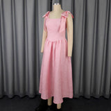 Women's Elegant Bow Dress T-Shirts With High-Waist A Party Evening Dress Party