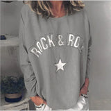 New Autumn And Winter Women's T-Shirt 2023 Is A Hot Seller Of Printed Diamond-Encrusted Round Collar Long-Sleeved Sweaters-Outfit
