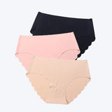 3 pcs/lot ! Seamless Panties Women Solid Sexy Underwear Mid Waist Briefs M to