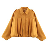 Women's ZA Summer New Shoulder Buckle Waist Bomber Jacket Three-Piece