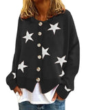 Toloer And Winter New Sweater Women's Cardigan Five-Pointed Star Single Breasted