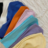 Tops, Summer Solid Color Sleeveless Strapless Ribbed Pullover Casual Vest for Adult Women-Outfit