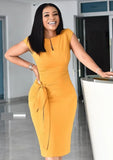 Sexy Yellow Sleeveless With Belt