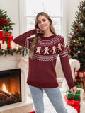 And Winter New Christmas Sweater Women Loose Knitting Wave Point Snowflake Cartoon