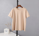 Summer Cotton Sets Women Casual Two Pieces Short Sleeve T Shirts and High Waist Short Pants Solid Outfits