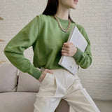 Basic Khaki Knitted Cashmere Sweaters Women 2021 New Winter Loose Solid Ladies Pullovers Warm Casual Knitwear