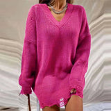 Y2K Women's Oversized Sweater Knitted Green O Neck Long Sleeve Pullover Tops Casual Party Sexy Club Sweaters Dresses