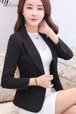 Fashion Women Elegant Long Sleeve Single Button Blazer Jacket Casual Solid Female Lady Office Blazer Outwear Coat