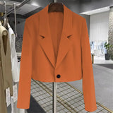 Jacket Women 2025 Spring And Autumn New Korean Version Of The Fashion White Ultra-Short One Buckle