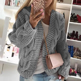 New Autumn Winter Cardigan Women 5 color matching Loose Knitted Sweater Jacket Female Long Sleeve Cardigans Coat