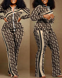Autumn And Winter Independent Station Printing Trend Fashion Women's Wear 2-Piece Set From Stock-Outfit