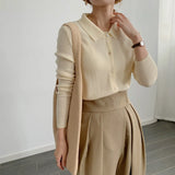 Women Knitted Cardigan Long-sleeved Lapel Sweater Women's 2020 New Slim Sweater