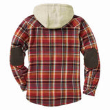 Men's Autumn And Winter Plaid Hooded Hooded Shirt Plus Plus Thick Jacket