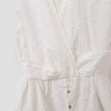 Spring New Hollowed-Out Embroidery Waist Buckle Dress 3017653-Outfit