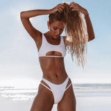 Sexy Hollow Out Bikini Swimwear Women Swimsuit Female Two Pieces Bikini Set Bather Bathing Suit Summer Beach Wear Swim
