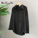 Womens Blouses Shirts Plain Casual Loose Women Tops Office Ladies Shirt Vintage Oversized Blusas Camisa Mujer