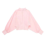 2022 Spring Women 2 Pieces Set Chiffon Blouse Long Sleeve Tops O Neck Shirts High Waist Trousers Loose Wide Leg