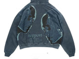 new street goth men fashion hooded letter print pattern shirt Harajuku retro Y2K couple hooded top-Outfit