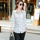 Long Style Shirts 2021 Spring Autumn New Plus Size Blouses Print Long Sleeve Chiffon Shirt Women Blouse Casual Tops