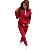 Autumn Winter 2 Piece Set Jogging Women Hoodies Pants Printed Sportswear Suits Jogging Femme Warm Girls Hoodie Sets