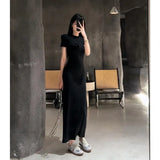 Dress Women's New French Temperament Round-Neck Short-Sleeves Long-Sleeved Baggage Dresses For Women's 2025