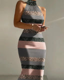Independent Station Popular Style New Print Sleeveless Dress Women's Spot-Outfit