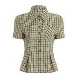 Design Style Buckle Shirt 2025 Summer Babes Ancient Early Slimming Leisure New